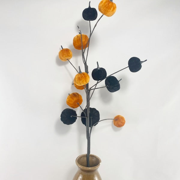 Tall Pumpkin twig in Black and Orange