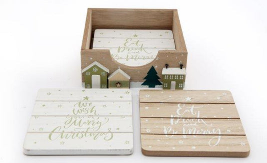 S/4 Christmas Market Coasters