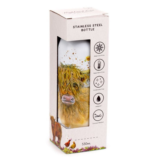 Jan Pashley Highland Cow Hot & Cold Drinks Bottle 530ml