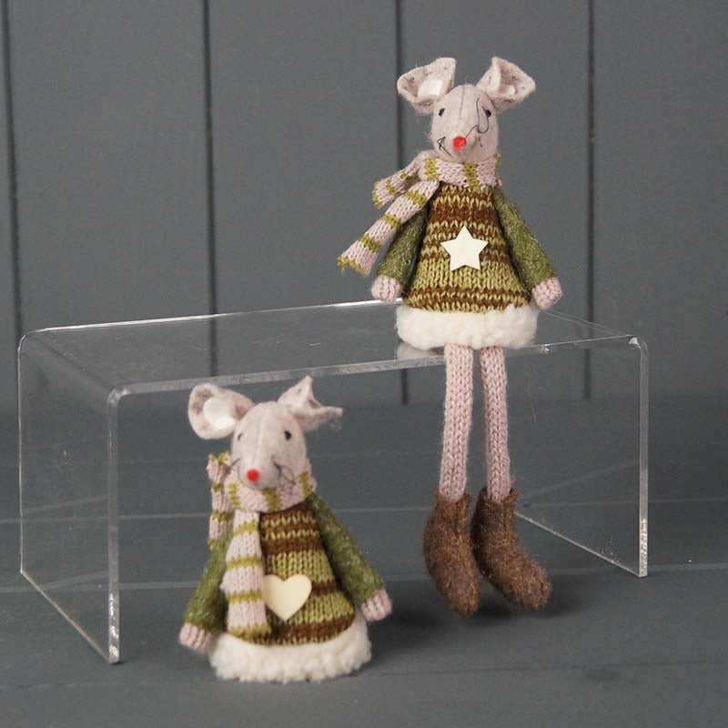 Green Sitting Fabric Mouse 15cm