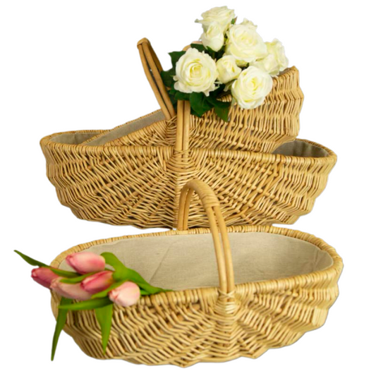 Set of 3 willow trugs in 3 sizes