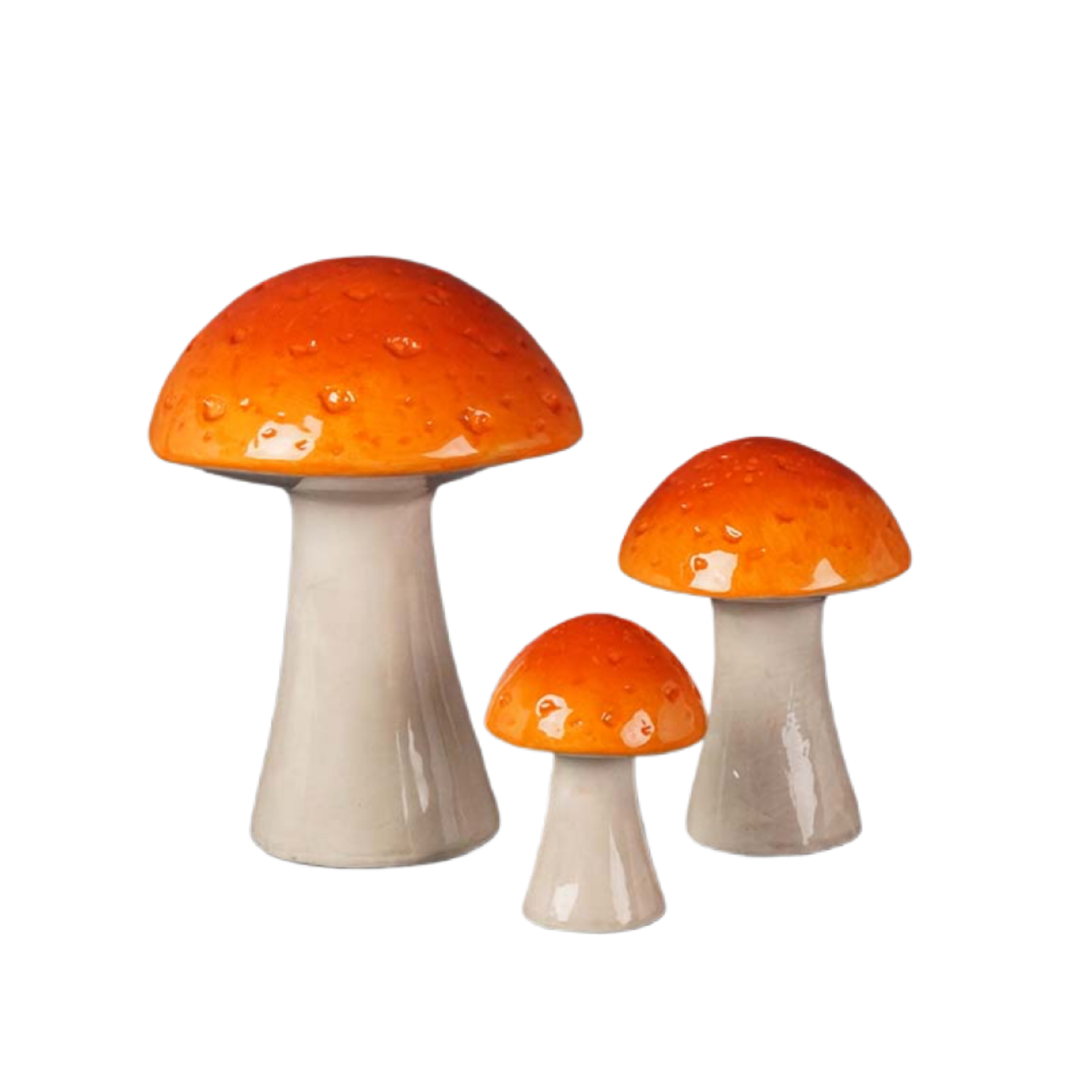 Ceramic Mushroom Orange ( 13cm)