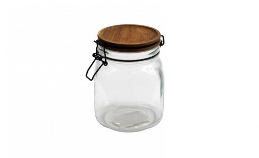 Glass Jar With Acacia Lid - Small