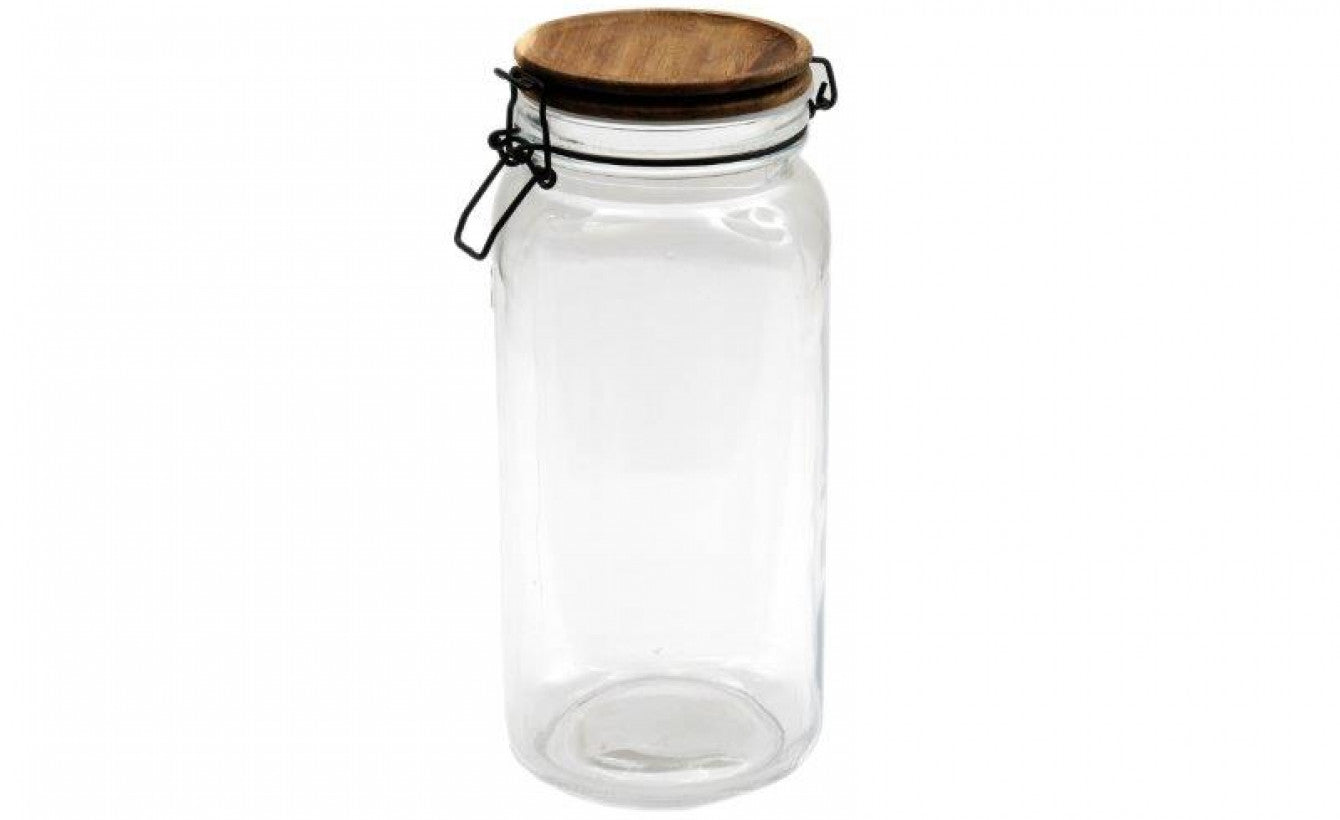 Glass Jar with Acacia Lid - Large