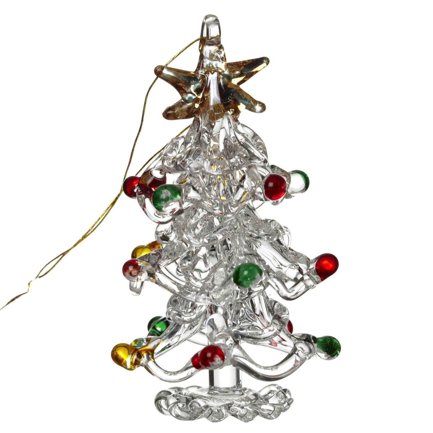 Hanging Glass Xmas Tree with Baubles