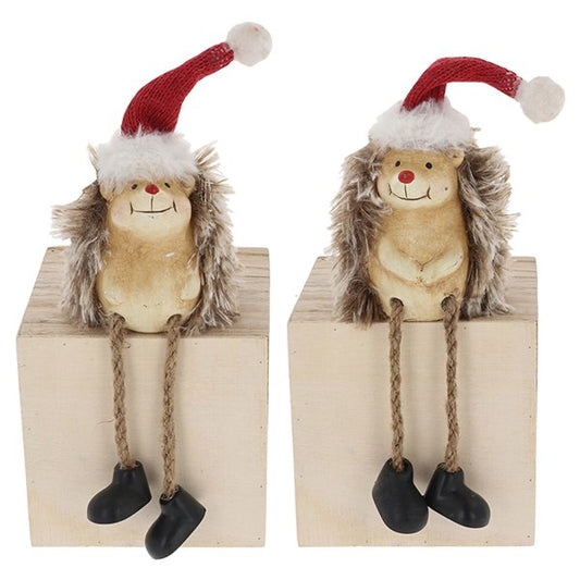 Happy Xmas Hedgehog Dangly Leg Small