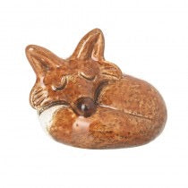Stoneware Sleeping Fox Ornament.