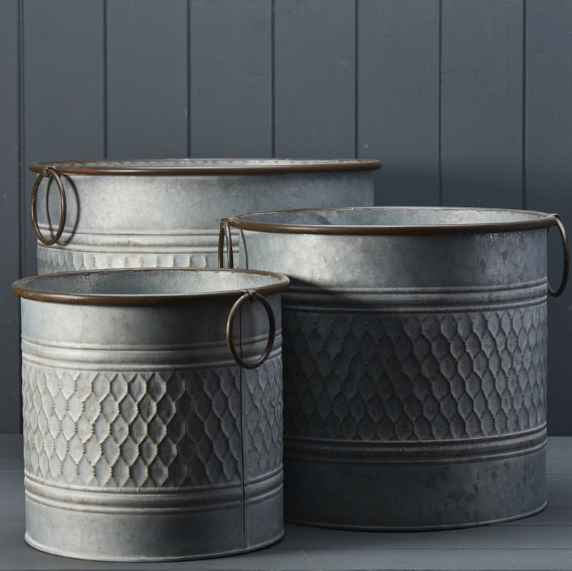 Zinc Honeycomb Planters in 3 Sizes